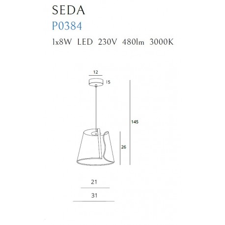 MAXlight Lampa Wisząca SEDA LED 8W 3000K P0384
