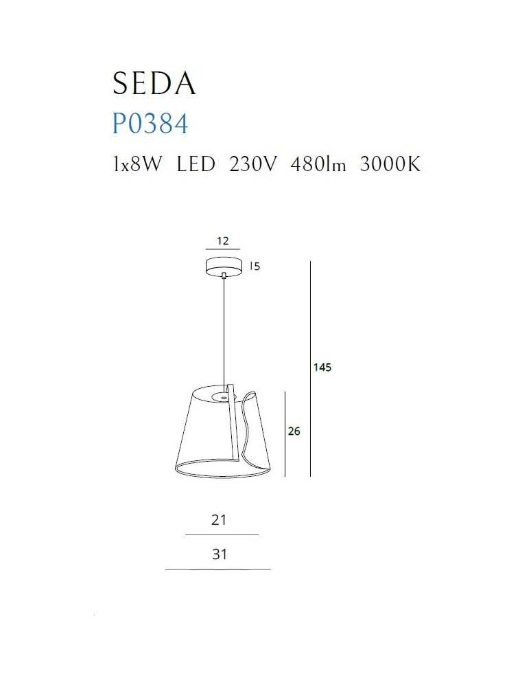 LED pendant lamps - Maxlight Seda Pendant Lamp P0384 - product kolory-swiatla.pl 3