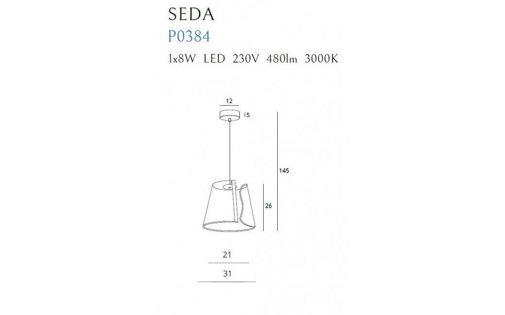 MAXlight Lampa Wisząca SEDA LED 8W 3000K P0384