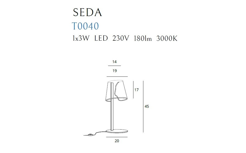 MAXlight Lampa Stołowa SEDA 3W LED 3000K T0040