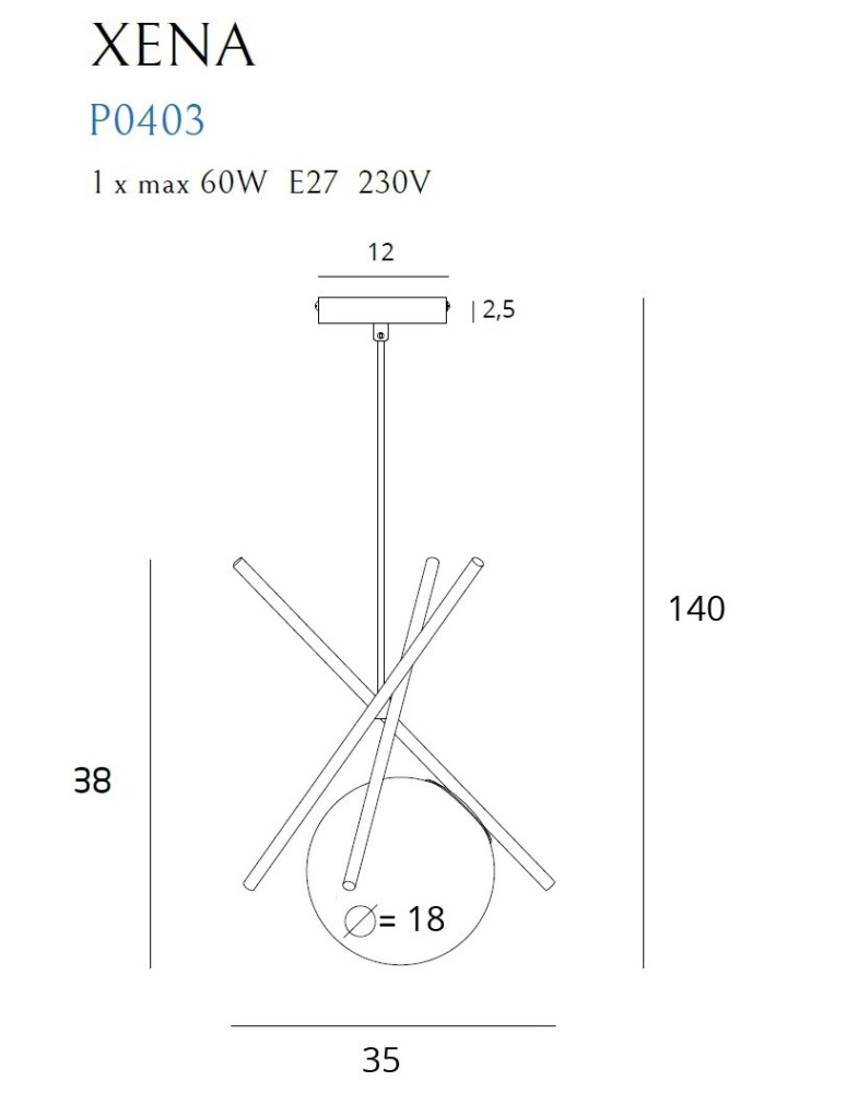 Designer pendant lamps - Maxlight Xena Pendant Lamp P0403 - product kolory-swiatla.pl 6