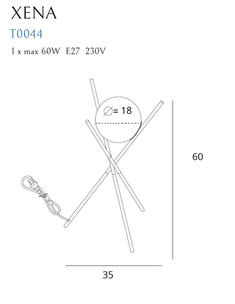 Modern table lamps - Maxlight Xena Table Lamp T0044. - product kolory-swiatla.pl 4