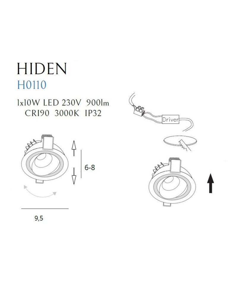 Round flush-mounted lamps - Maxlight Hiden Recessed Luminaire Black IP32 H0110. - product kolory-swiatla.pl 6