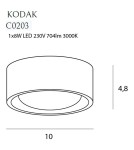 Modern ceiling lamps - Maxlight Plafond Kodak I Black 8W C0203. - product 5
