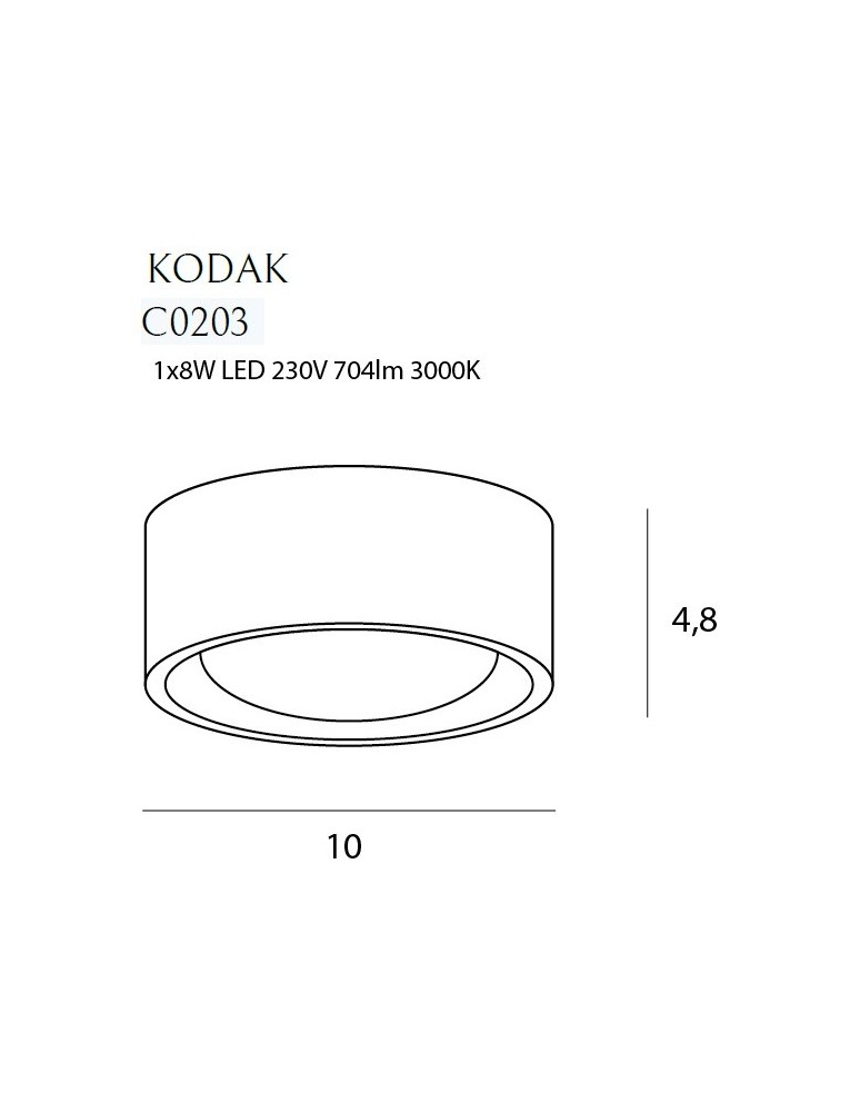 Modern ceiling lamps - Maxlight Plafond Kodak I Black 8W C0203. - product kolory-swiatla.pl 6