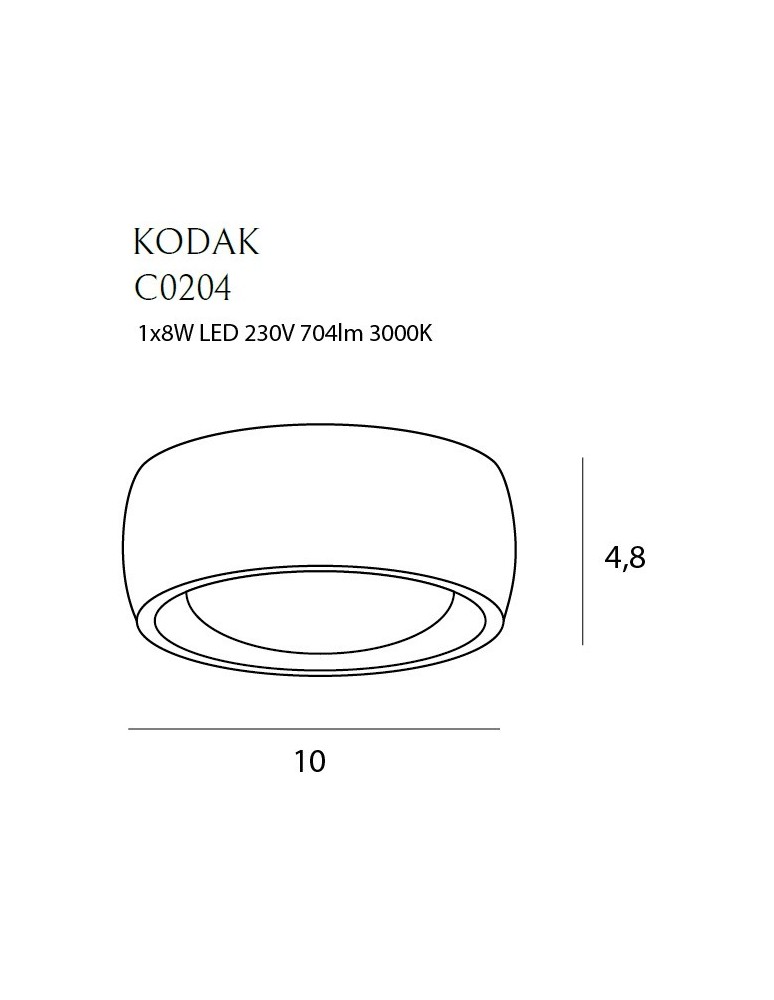 Modern ceiling lamps - Maxlight Plafond Kodak II Black 8W C0204. - product kolory-swiatla.pl 5