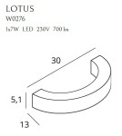 Designer wall lamps - Maxlight Wall lamp Lotus 7W Gold W0276 - product 4