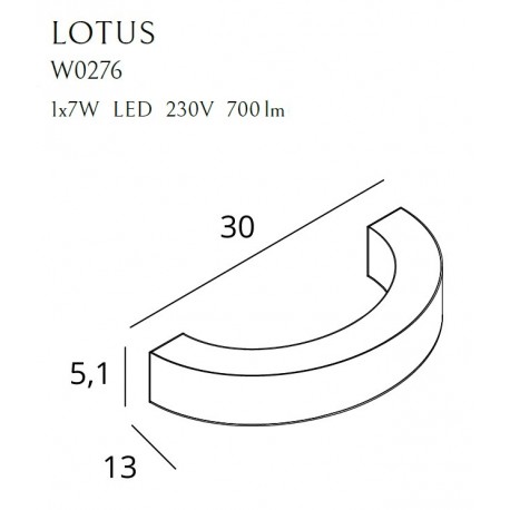 MAXlight Kinkiet Lotus LED 7W złoty W0276