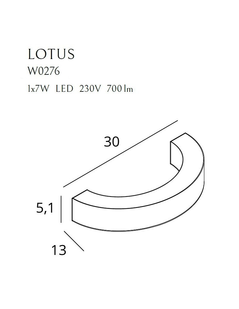 Designer wall lamps - Maxlight Wall lamp Lotus 7W Gold W0276 - product kolory-swiatla.pl 4