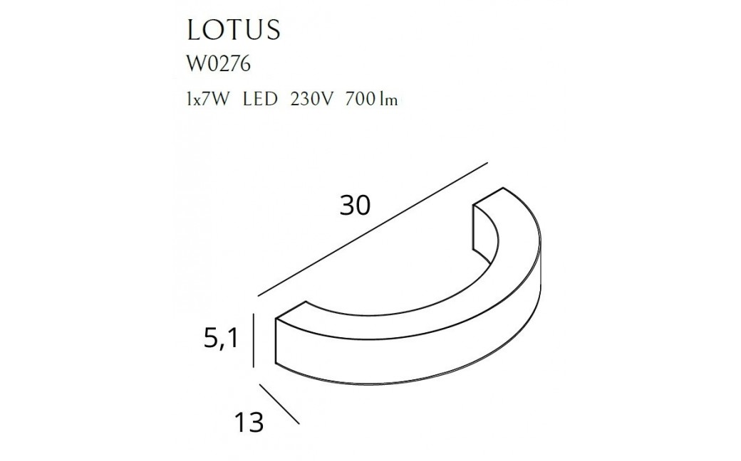 MAXlight Kinkiet Lotus LED 7W złoty W0276