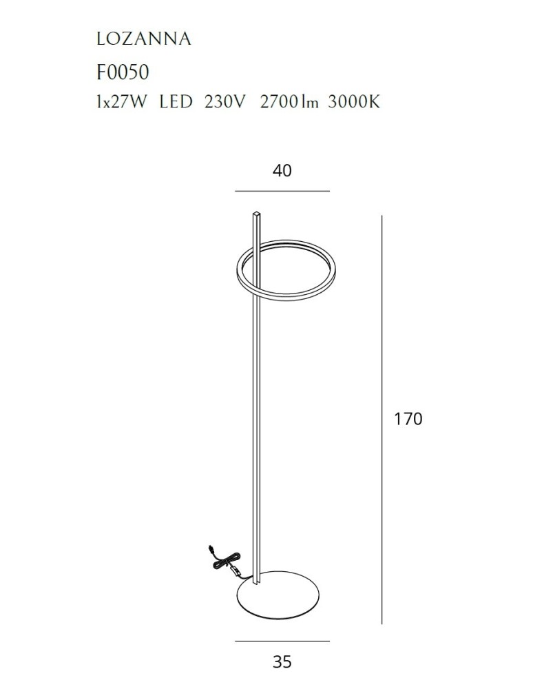 LED floor lamps - Maxlight Lausanne 27W Gold F0050 Floor Lamp. - product kolory-swiatla.pl 4