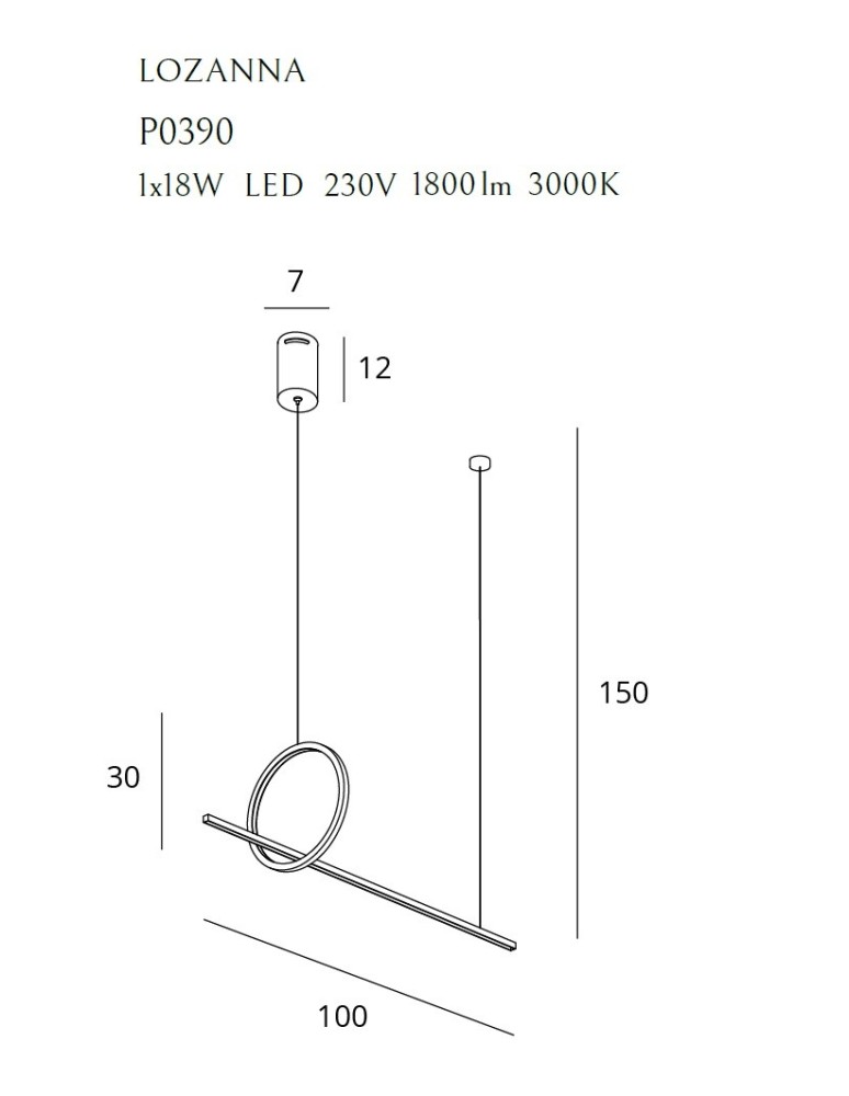 Designer pendant lamps - Maxlight Lausanne 18W Gold P0390 Pendant Lamp. - product kolory-swiatla.pl 4