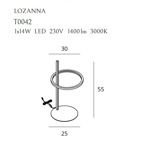 MAXlight biurkowa Lozanna LED 14W złoty T0042