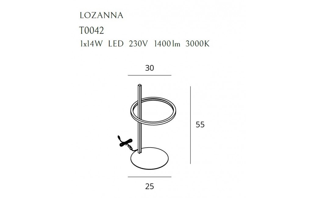 MAXlight biurkowa Lozanna LED 14W złoty T0042