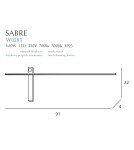 Designer wall lamps - Maxlight Wall lamp Sabre 91 cm Black IP23, Dimmable With Touch Switch w0283 - product 5