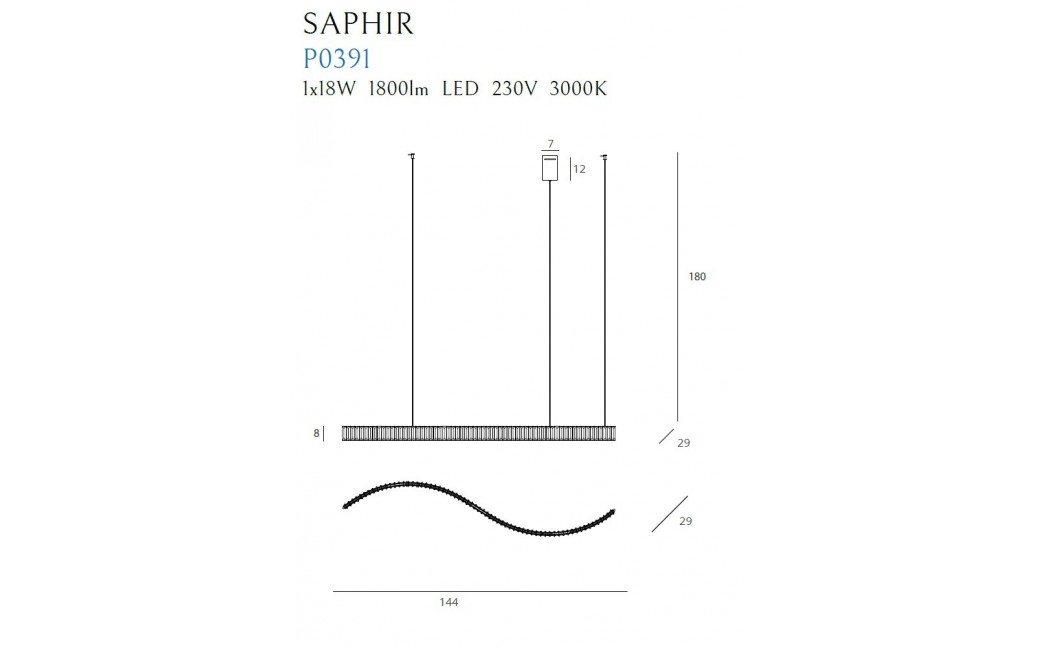 MAXlight wisząca Saphir LED 18W P0391