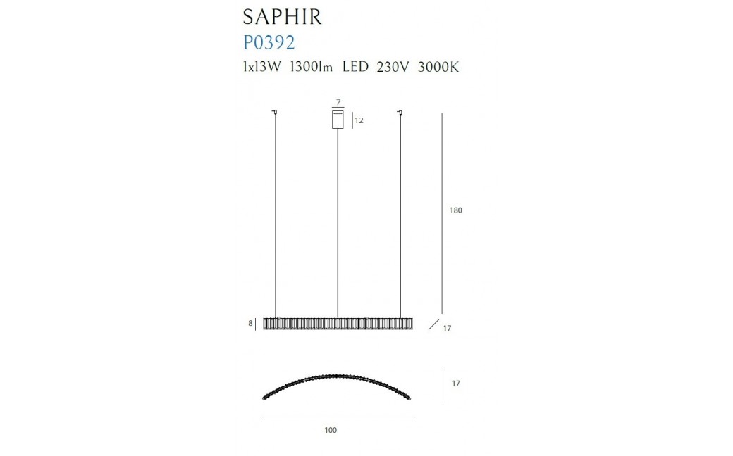 MAXlight wisząca Saphir LED 13W P0392