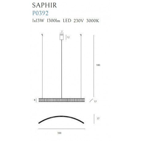 MAXlight wisząca Saphir LED 13W P0392