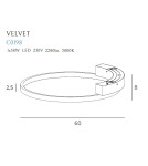 Modern ceiling lamps - Maxlight Plafon Velvet 38W Ø 60 cm C0198 - product 7