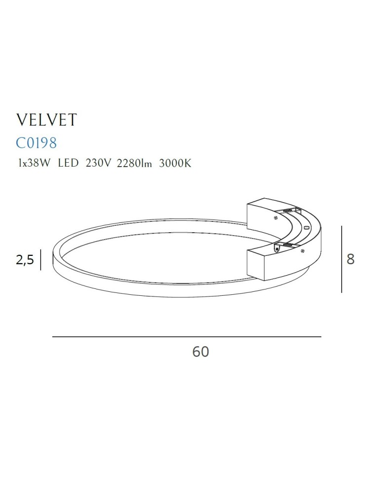 Modern ceiling lamps - Maxlight Plafon Velvet 38W Ø 60 cm C0198 - product kolory-swiatla.pl 7