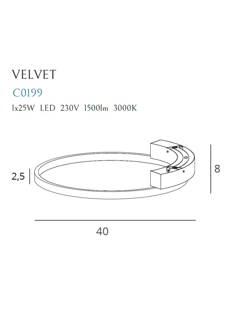 Modern ceiling lamps - Maxlight Plafond Velvet 25W Ø 40 cm C0199 - product kolory-swiatla.pl 5