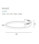 Modern ceiling lamps - Maxlight Plafond Velvet 25W Ø 40 cm C0199 - product 6
