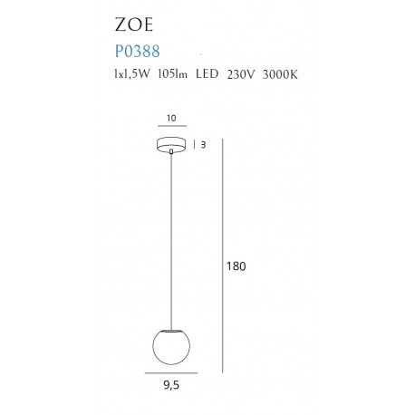 MAXlight wisząca Zoe LED 1x1,5W chromowa P0388
