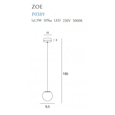 MAXlight wisząca Zoe LED 1x1,5W złoty P0389