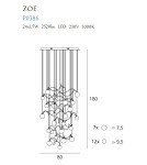 LED pendant lamps - Maxlight Zoe 24X1.5W Chrome P0386 Pendant Lamp. - product 4