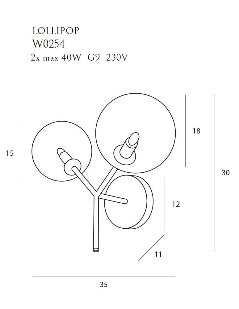 Modern wall lamps - Maxlight Lollipop wall lamp W0254 - product kolory-swiatla.pl 3