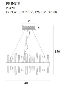 Maxlight Prince Pendant Lamp Ø 40 cm P0420 - product 2