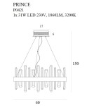 Glamour pendant lamps - Maxlight Prince Pendant Lamp Ø 60 cm P0421 - product 2