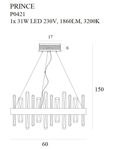 Maxlight Lampa Wisząca Prince Ø 60 cm P0421 - produkt 2