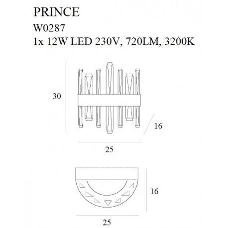 MAXlight Prince LED 12W 720lm 3200K Kinkiet W0287