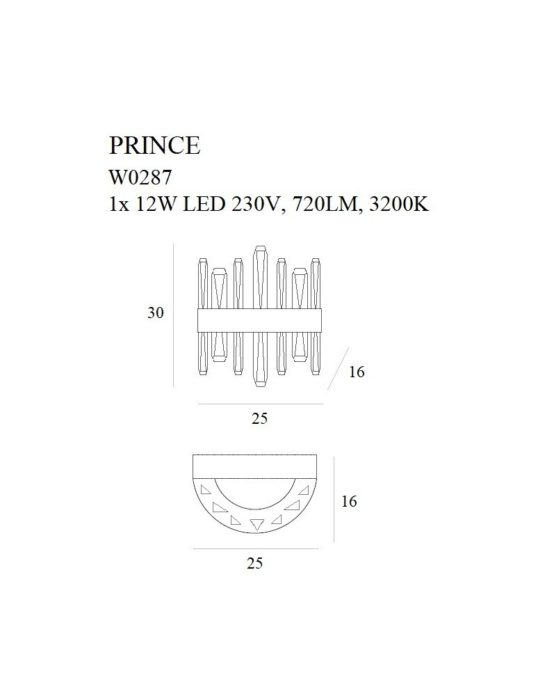 Glamour wall lamps - Maxlight Wall lamp Prince W0287 - product kolory-swiatla.pl 3