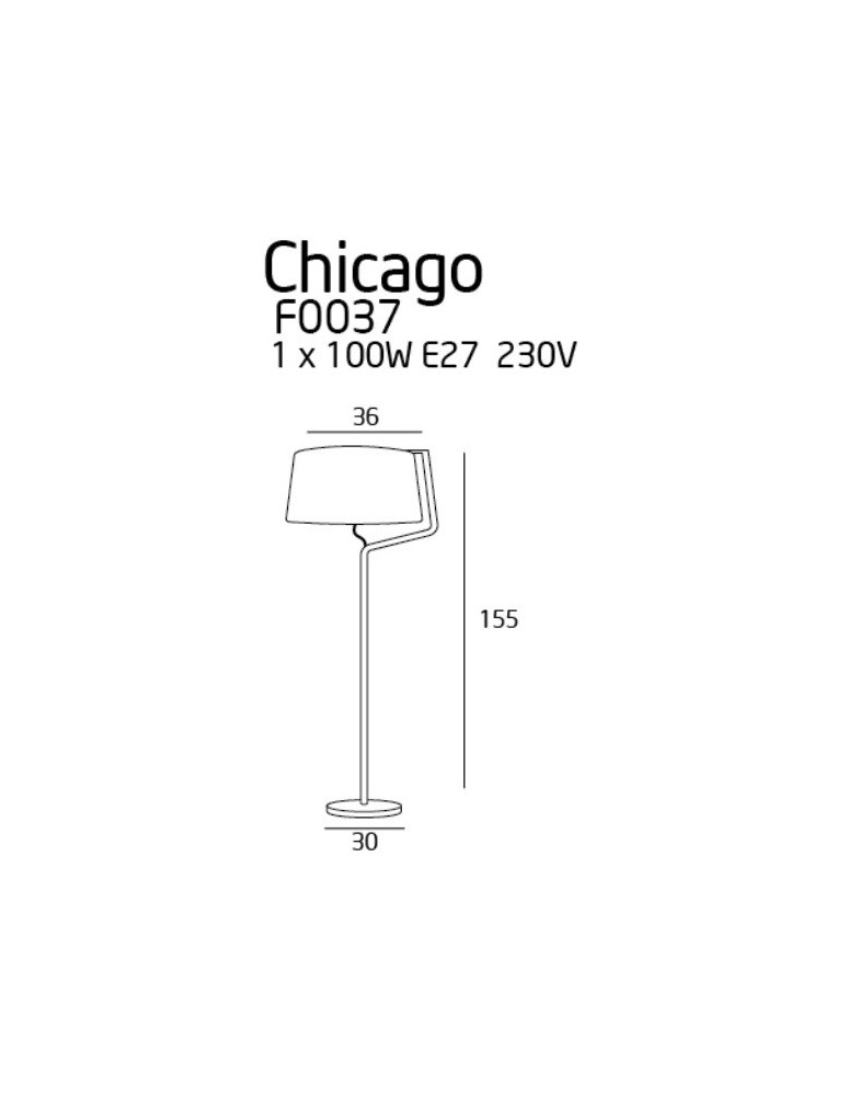 Floor lamps with lampshade - Maxlight Chicago Floor Lamp Chrome + White Lampshade F0037 - product kolory-swiatla.pl 3