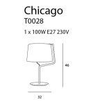 Table lamps with lampshade - Maxlight Chicago Table Lamp White + White Lampshade T0028 - product 3