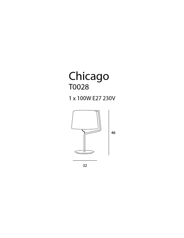 Table lamps with lampshade - Maxlight Chicago Table Lamp White + White Lampshade T0028 - product kolory-swiatla.pl 3
