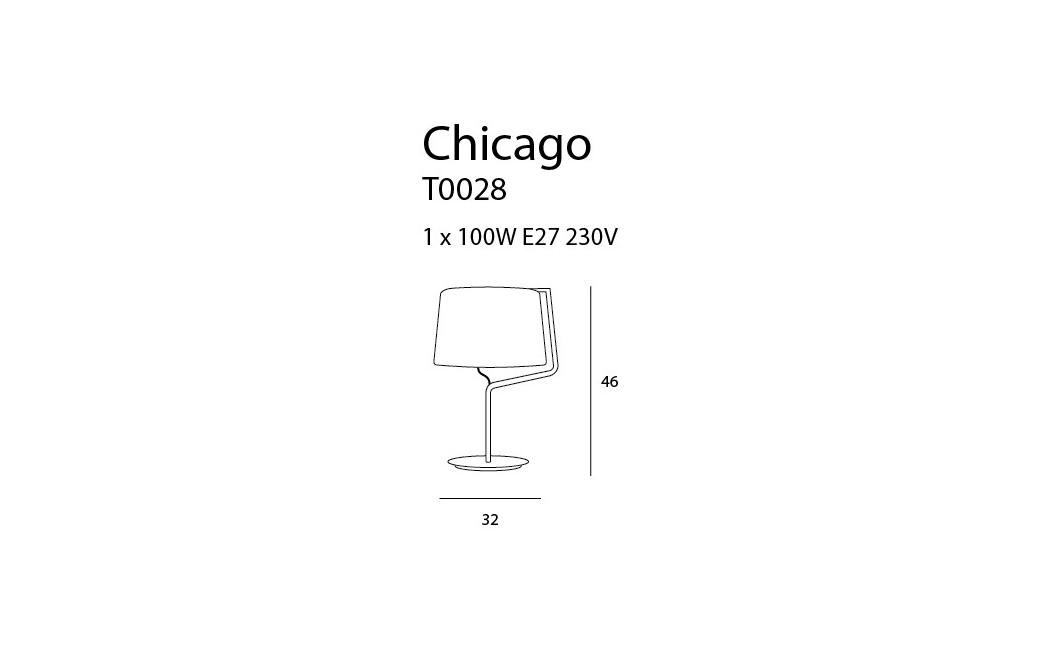 MAXlight Chicago Stołowa Biały 1xE27 T0028