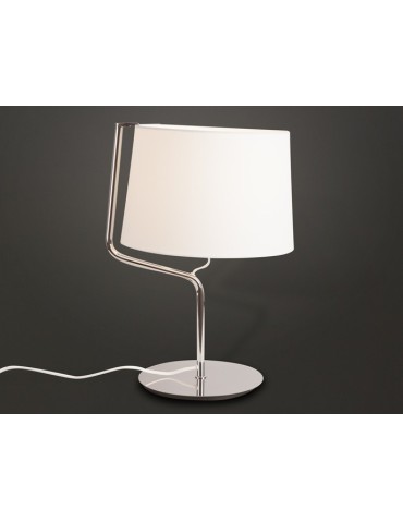 Maxlight Chicago Table Lamp Chrome + White Lampshade T0030 - product 2