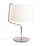 Table lamps with lampshade - Maxlight Chicago Table Lamp Chrome + White Lampshade T0030 - product 1