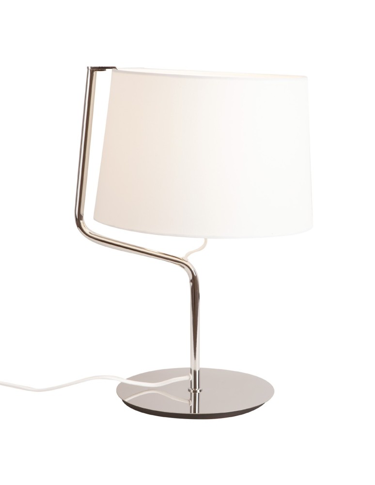 Table lamps with lampshade - Maxlight Chicago Table Lamp Chrome + White Lampshade T0030 - product kolory-swiatla.pl 1