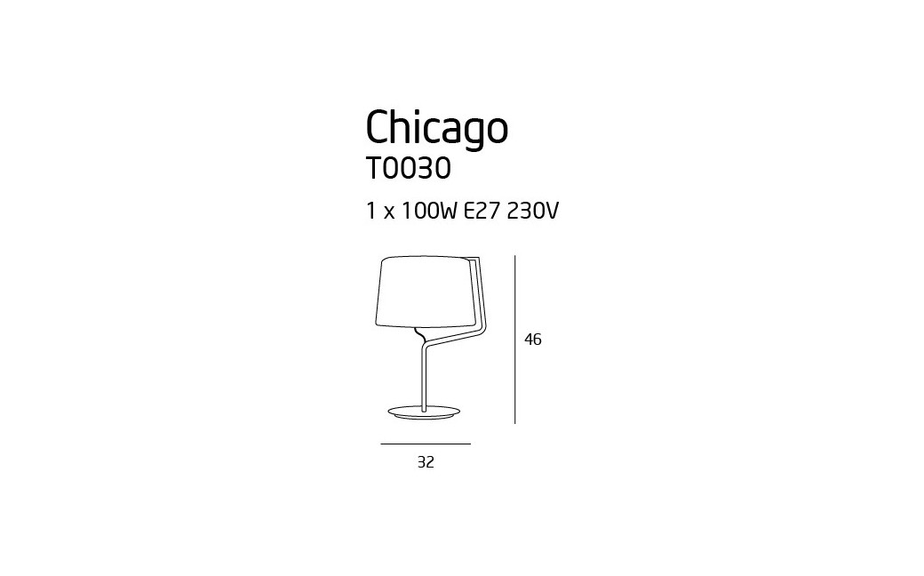 MAXlight Chicago Stołowa Biały/Chrom 1xE27 T0030