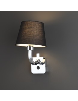 Maxlight Kinkiet Denver Chrom + Czarny Abażur W0190