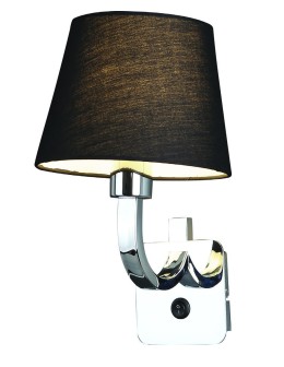 Maxlight Kinkiet Denver Chrom + Czarny Abażur W0190 - produkt 2