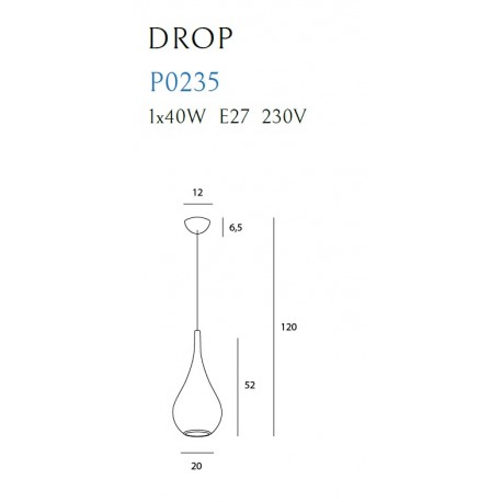 MAXlight Drop Pendant White 20cm 1xE27 P0235