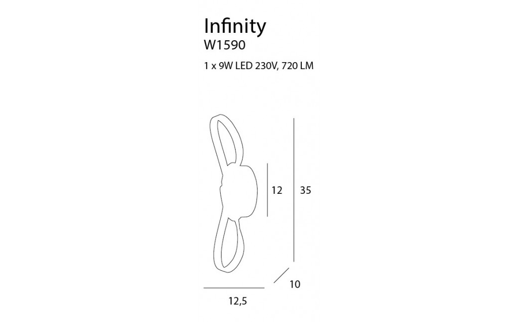 MAXlight Infinity Kinkiet 1x9W 720lm 3000K W1590