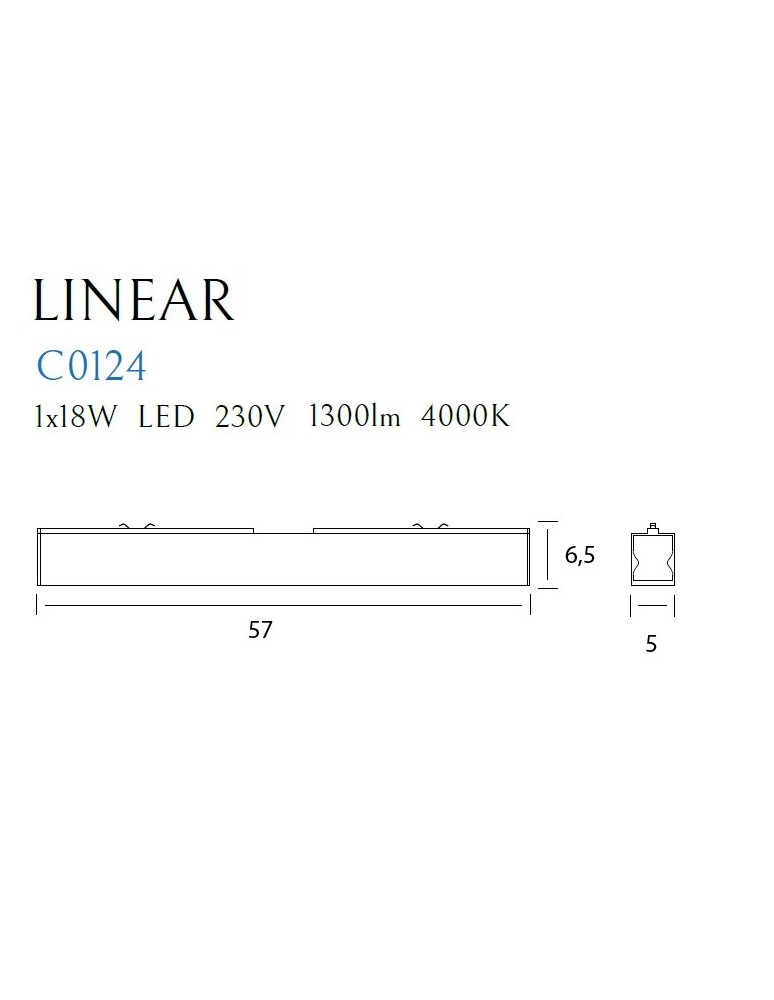 Surface-mounted beam lamps - Maxlight Linear White 18W 4000K Ceiling Lamp C0124. - product kolory-swiatla.pl 5