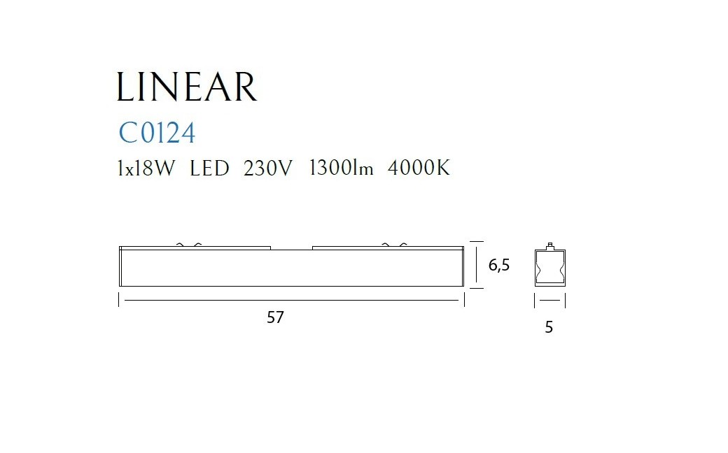 MAXlight Linear Sufitowa 1x18W LED 1300lm 4000K C0124