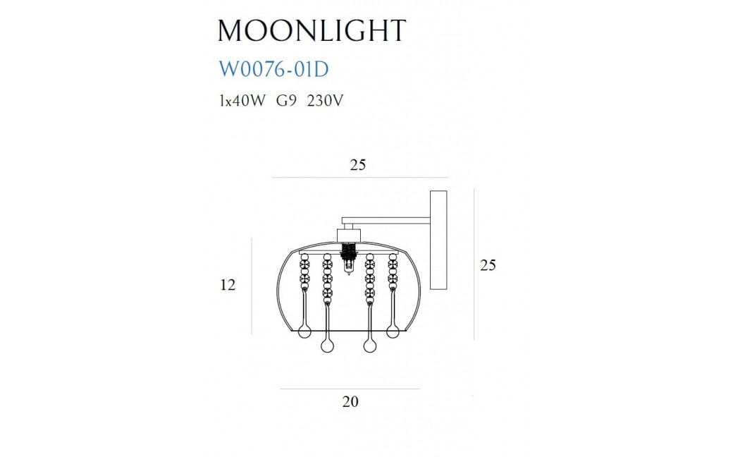 MAXlight Moonlight Kinkiet 1xG9 W0076-01D